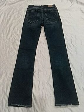 BKE Women's Dark Blue Bootcut Jeans with Contrast Stitching